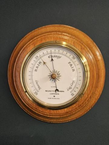 Antique Negretti & Zambra Oak Cased Barometer