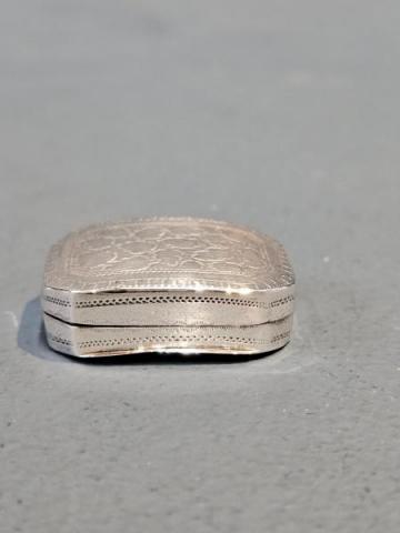 Antique Unusual Curved Silver Vinaigrette 