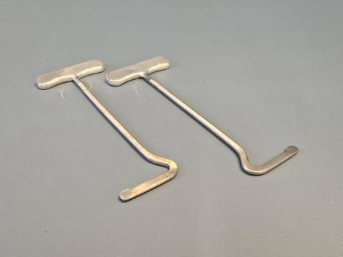 Antique Pair of Edwardian Silver Handled Boot Pulls London