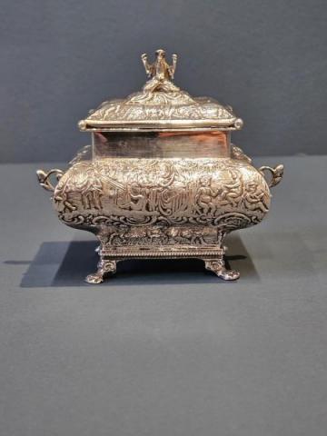 Antique Victorian Silver Tea Caddy, Samuel Boyce Landeck