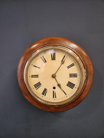 Antique Victorian Oak Cased English Dial Clock with W&H movement
