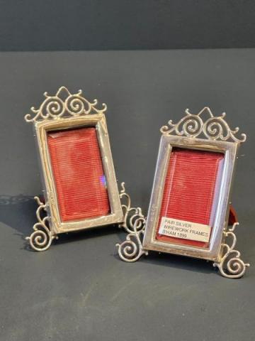 Antique Pair of Small Silver Photo Frames Birmingham at Sturmans Antiques photo frame for sale