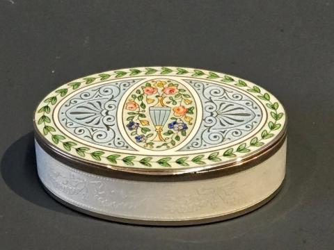 Antique Outstanding Silver and Enamel Table Box