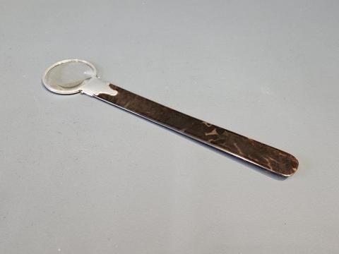 Antique Edwardian Silver and Tortoise Shell Page Turner with Magnifier by Miller Brothers of Birmingham