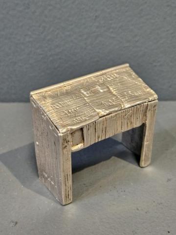 Antique Rare Silver William Shakespeare Desk Stamp Box by Levi & Salaman of Birmingham