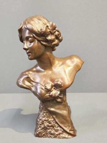 Antique Art Nouveau Bronze Bust