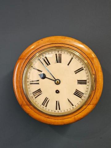 Antique 8" Dial Walnut Cased Fusee Dial Clock