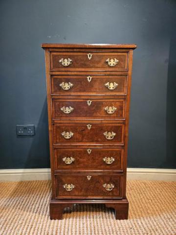 Antique Victorian Burr Walnut Tallboy Chest