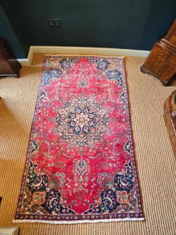 Antique Victorian Persian Pure Wool Rug at Sturmans Antiques rug for sale