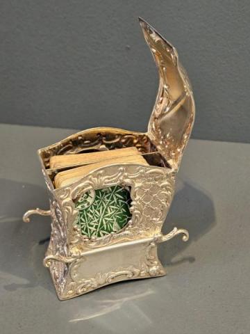 Antique Silver Sedan Chair Card Case by Samuel Jackson of London at Sturmans Antiques silver for sale