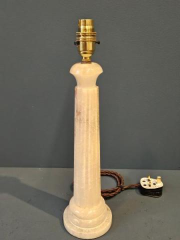 Antique Edwardian Marble Reeded Column Table Lamp at Sturmans Antiques Lamps for sale