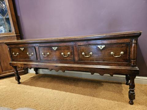 Antique George II Three Drawer Oak Dresser at Sturmans Antiques furniture for sale 