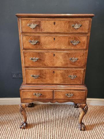 Antique Edwardian Walnut Chest on Stand at Sturmans Antiques furniture for sale
