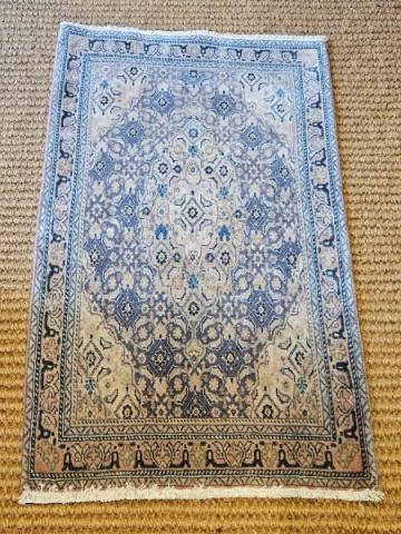 Antique Fine Quality Small Persian Pure Wool Rug at Sturmans Antiques rugs for sale 