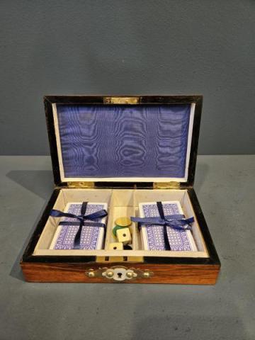 Antique Victorian Walnut Card Box at Sturmans Antiques boxes for sale