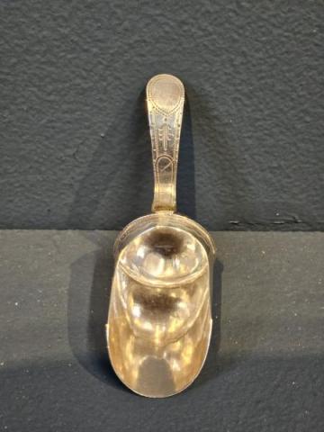 Antique Georgian Silver Tea Scoop from Birmingham at Sturmans Antiques silver for sale