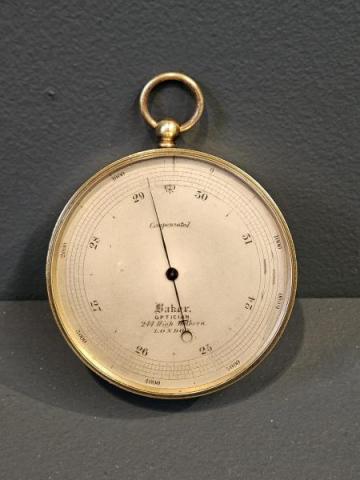 Antique Victorian Campaign Barometer by Charles Baker of London at Sturmans Antiques Barometer for sale