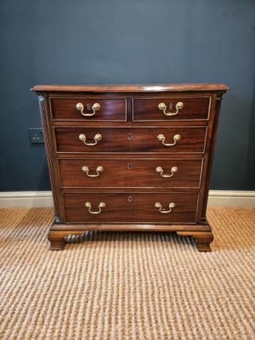 Antique George III Figured Mahogany Chest of Drawers at Sturmans Antiques furniture for sale
