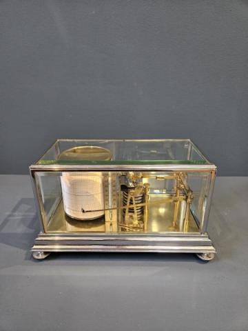 Antique Brass and Nickle Plated Case Barograph at Sturmans Antiques barograph for sale