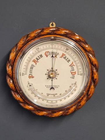 Antique Victorian Oak Ships Barometer by William Watson of Holborn, London at Sturmans Antiques barometer for sale