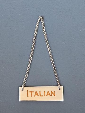 Antique Silver and Enamel Italian Red Wine Label by G & Co of Birmingham at Sturmans Antiques silver for sale