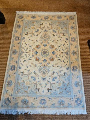 Antique Persian Pure Wool and Silk Rug at Sturmans Antiques rug for sale