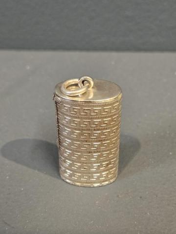 Antique Victorian Silver Vesta Canister by Solomon Blanckensee & Sons Ltd of Birmingham at Sturmans Antiques silver for sale