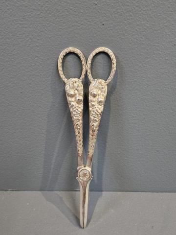 Antique Victorian Cast Silver Grape Scissors at Sturmans Antiques silver for sale
