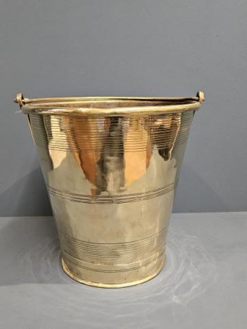 Antique Georgian Brass Campaign Bucket at Sturmans Antiques metalware for sale