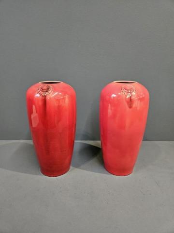 Antique Pair of Moorcroft Liberty's Flaminian Ware Vases at Sturmans Antiques