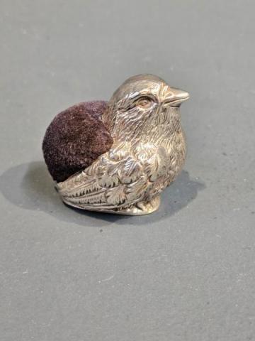 Antique Silver Chick Pin Cushion by Marples & Co of Chester at Sturmans Antiques Silver for sale