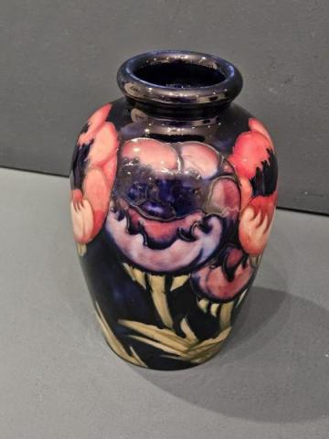Antique Superb Early Moorcroft Big Poppy Roll Neck Vase at Sturmans Antiques Moorcroft for sale