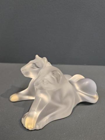 Lalique Opalescent Lion Cubs at Sturmans Antiques Lalique for sale