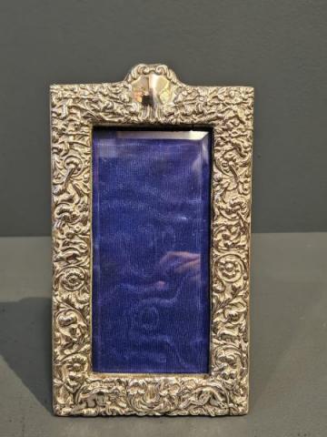 Antique Victorian Embossed Silver Portrait Photo Frame by Deakin & Francis of Birmingham at Sturmans Antiques photo frames for sale