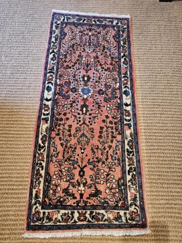 Antique Persian Pink Runner Rug at Sturmans Antiques rug for sale