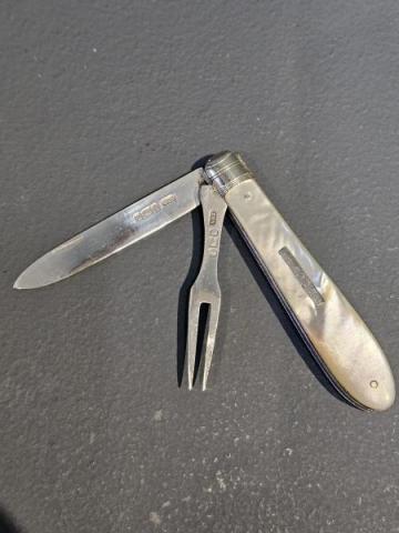 Antique Silver Pen Knife and Fork by Villiers & Jackson of Sheffield at Sturmans Antiques silver for sale