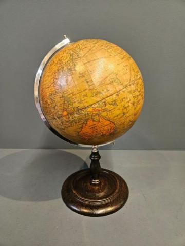 Antique Geographia 10" Paper Mache Globe at Sturmans Antiques globe for sale