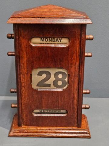 Antique Edwardian Walnut Perpetual Calendar at Sturmans Antiques calendar for sale