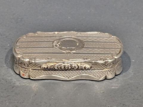 Antique Victorian Engraved Silver Vinaigrette by Alfred Taylor of Birmingham at Sturmans Antiques silver for sale
