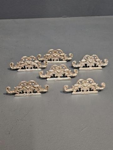 Antique Set of Six Edwardian Silver Menu Holders by Grey & Co of London at Sturmans Antiques silver for sale 
