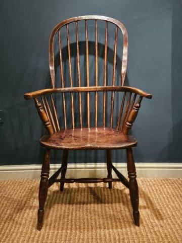 Antique Georgian Ash and Elm Windsor Chair at Sturmans Antiques furniture for sale
