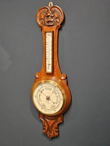 Antique Oak Banjo Barometer at Sturmans Antiques barometer for sale