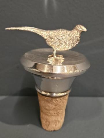 Antique Silver Pheasant Bottle Stopper by Garrard & Co Ltd of London at Sturmans Antiques silver for sale
