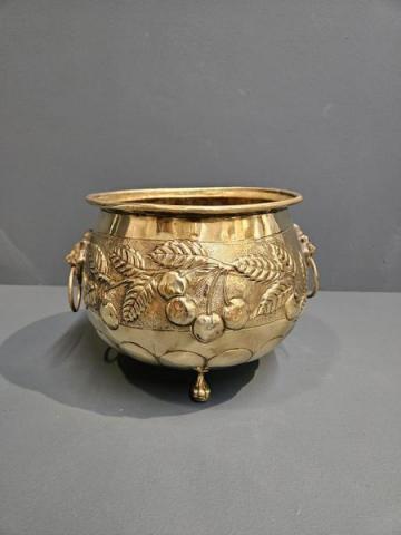 Antique Victorian Embossed Brass Planter at Sturmans Antiques planter for sale