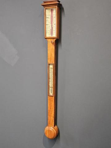Antique Victorian Walnut Stick Barometer by Wheeler of London at Sturmans Antiques barometer for sale