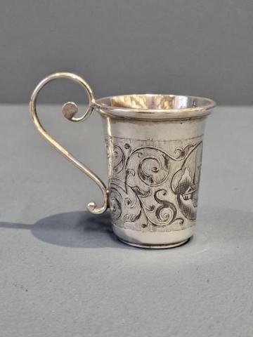 Antique Victorian Russian Silver and Niello Vodka Measure at Sturmans Antiques silver for sale