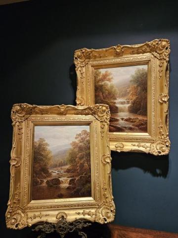 Antique Pair of Oils by William Mellor at Sturmans Antiques paintings for sale