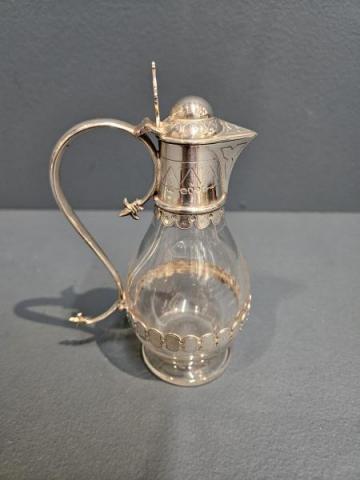 Antique Silver and Crystal Noggin by Jesse Earls  of London at Sturmans Antiques silver for sale