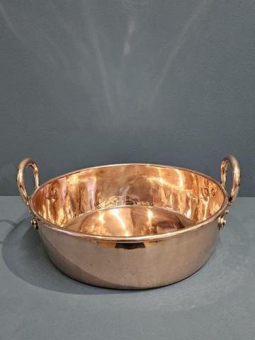 Antique Early Victorian Copper Cream Pan at Sturmans Antiques metalware for sale