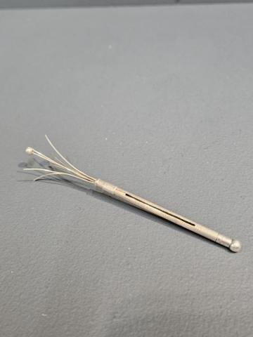 Antique Engine Turned Silver Cocktail Swizzle Stick at Sturmans Antiques silver for sale